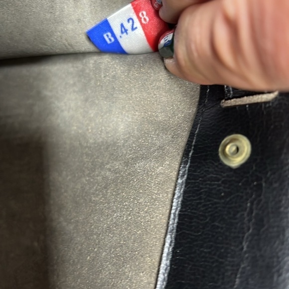 Vintage Large Black Leather Sellier Style Handbag Made in France - Picture 14 of 14